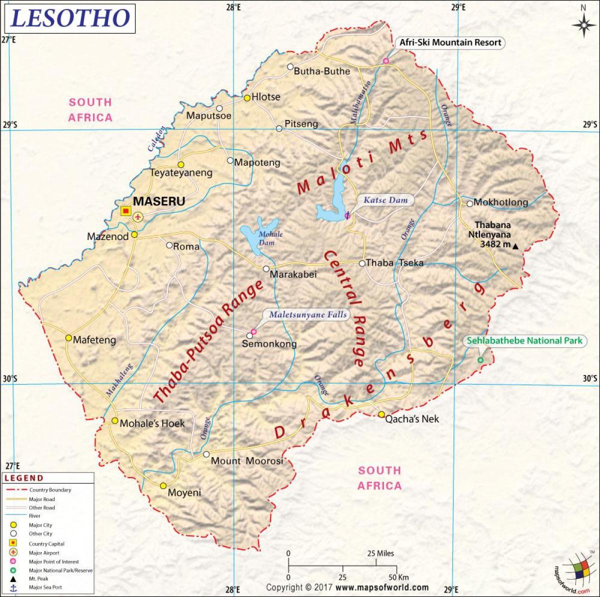 Лесото картата снимки