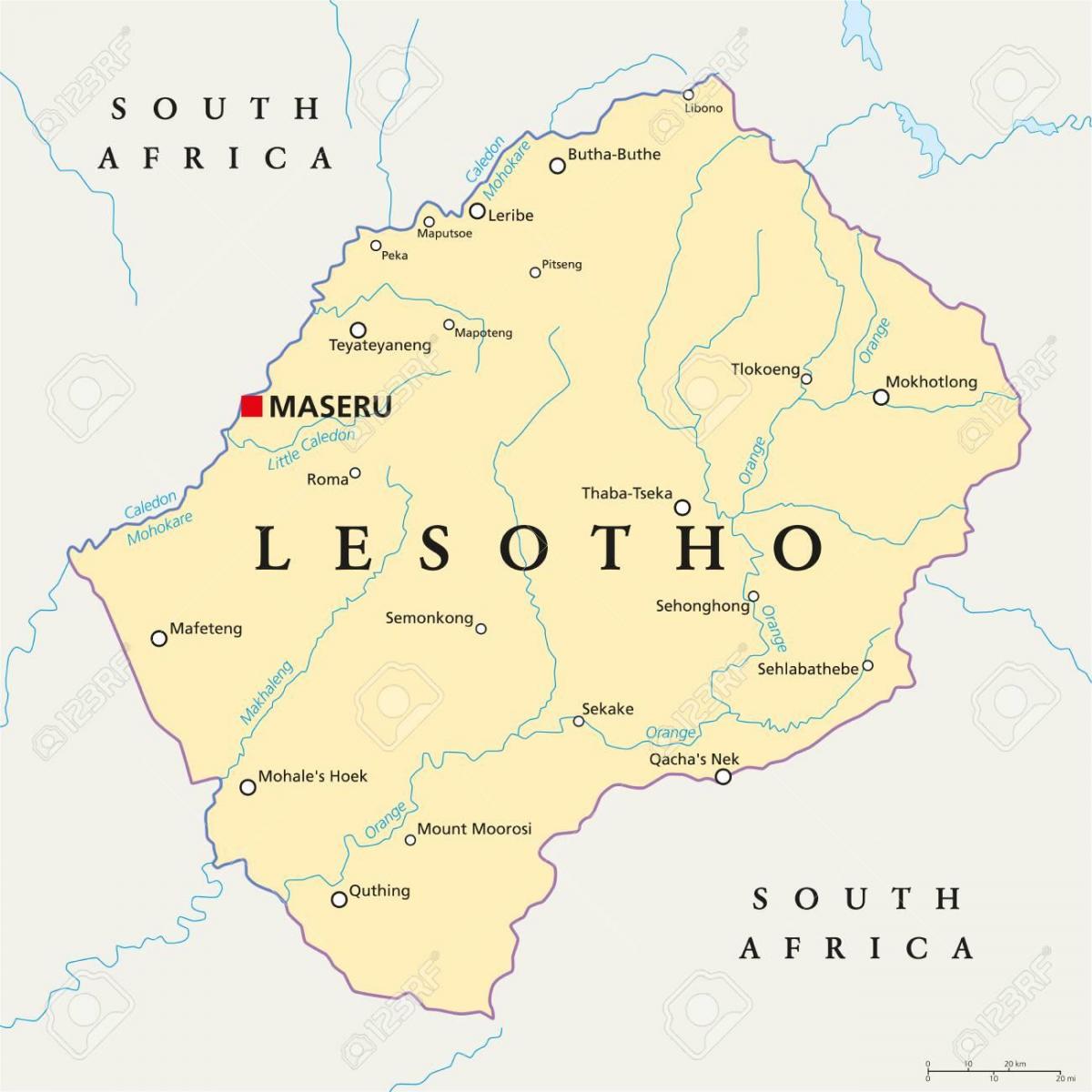 карта на масеру на Лесото