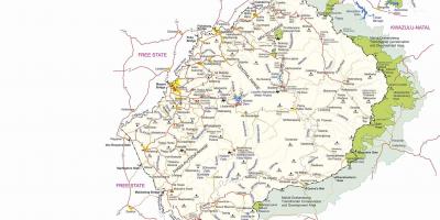Карта Лесото граничните постове