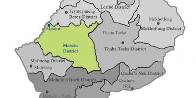 Карта Лесото с участието на райони