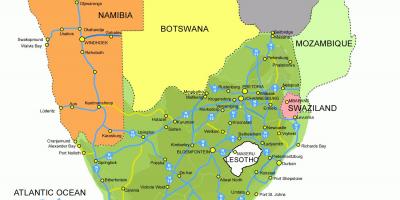 Карта на Лесото и Южна Африка